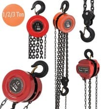 Image of Heavy Duty Chain Workshop Engine Lifting Block & Tackle Hoist Chainblock 1/2/3T