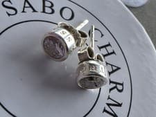 Image of THOMAS SABO Silver Round White Cubic Zirconia Studs fully hallmarked in box
