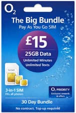 Image of O2 Bundles (3in1 SIM Card) PAY AS YOU GO SIM CARD- 15 Bundle Pack- BRAND NEW