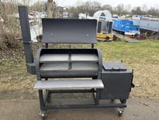 Image of Heavy Duty Custom Offset Smoker - BBQ Wood Fired Grill with Insulated Firebox