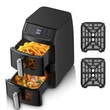 Image of  6 in 1 Dual Air Fryer 11L Double Stack Visual Window Air Fry Roast Bake