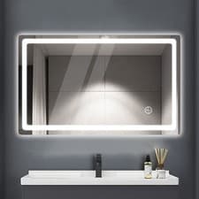 Image of Bluetooth Bathroom Mirror With Led Lights Shaver Socket With Demister 60*80cm