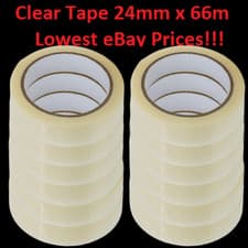 Image of CLEAR STRONG TAPE PACKAGING ROLLS PARCEL PACKING SELLOTAPE 24mm x66m CELOTAPE