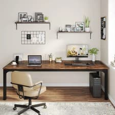 Image of Large Industrial Computer Desk 200cm Double Workstation Steel Frame