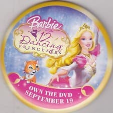 Image of VINTAGE 3" PINBACK #28-143 - MOVIE - BARBIE IN THE 12 DANCING PRINCESSES
