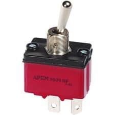 Image of APEM 3649NF/2 Toggle Switch, DPDT, On-Off-On 250V, 6A
