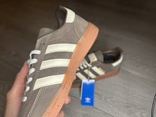 Image of adidas Handball Spezial Trainers Brown/Earth Strata/Off-White/Gum, UK Size 5