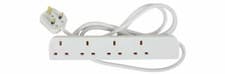 Image of Mercury Home Essentials - UK 4 Gang Extension Lead 2.0m WHITE