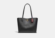 Image of Coach Willow Leather Tote Bag Brand New with Tags (Brass / Black) C0689