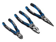 Image of 3pc Draper Expert Pliers Set Combination Side Cutters Long Nose High Leverage