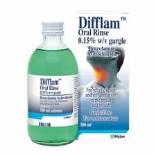 Image of Difflam Oral Rinse 200ml Benzydamine Mouthwash Sore Throat Pain Relief