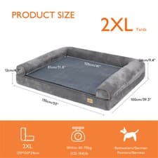 Image of BingoPaw Extra Large Orthopedic Dog Bed Plush Suede Pillow Sofa Pet Bed Washable
