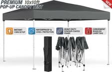 Image of 3x3m Pop Up Gazebo Waterproof Garden Tent UV50+ Outdoor Canopy Patio Market Grey