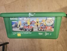 Image of Brio World Cargo Railway Deluxe Set 33097 New Boxed Wooden Trains 2011