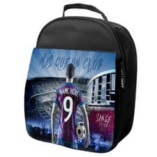 Image of Personalised Barcelona Football Lunch Bag Kids Insulated School Lunch Box AF10