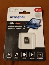Image of Integral Ultima Pro 64GB microSDXC Memory Card. Brand New Sealed