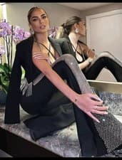 Image of Black Bandage Mesh Sequin Jumpsuit L 8 10