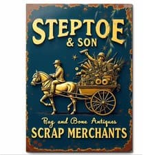 Image of Steptoe and Son Classic British TV Series Artwork Printed on Sheet Metal Sign