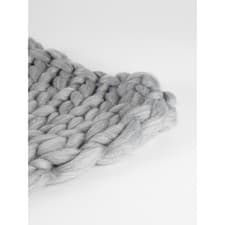 Image of Grey Chunky Hand Knitted Throw - 150cm x 120cm