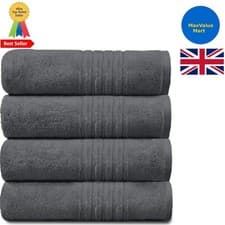 Image of Ultra-Soft Egyptian Cotton Bath Sheets - 4 Pack, Charcoal - 450 GSM Luxury
