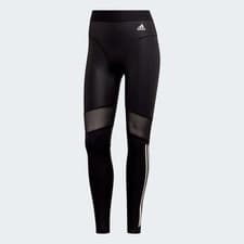 Image of Adidas womens Hyperglam 3-Stripes 7/8 Leggings Black UK Sz Med 12-14 BNWT RRP£38