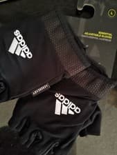 Image of Adidas Essential Adjustable Workout Gloves Black Size Large NEW