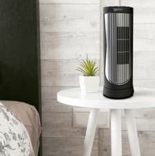 Image of Digital Mini Tower Fan, 22 W, 12 Inch, Oscillating, Black, Igenix DF0022