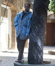 Image of Cardigan à capuche en laine rayé berbère : veste bohème marocaine