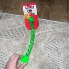 Image of Kong Safestix Small 12" green Durable Dog Tug Toy Fetch Flexible! Brand New!