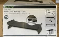 Image of Leitz Ergo Adjustable Monitor Stand Up to 27” Screen 2 Heights Dark Grey