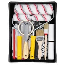 Image of TOUGH MASTER Paint Brush Set 17pc Professional Wall Decorating Paint Roller Set