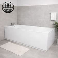 Image of Waterproof Gloss White 1700mm & 1800 Front Bath Panel With Plinth or End Panel