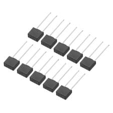 Image of 50Pcs DIP Mounted Miniature Square Slow Blow Micro Fuse, 2.5A 250V, Black