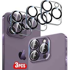 Image of 3 Pack HD Tempered Glass Camera Protector Lens for iPhone 16 Pro Max 15 14 13 12