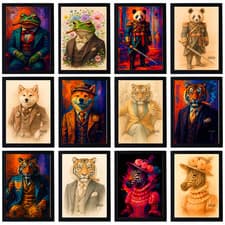 Image of Poster of Animal Pet Abstract Painting Of Vibrant Flower Home Pub Print A5 A4 A3