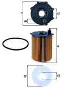 Image of Mahle OX171/2D Oil Filter Peugeot Citroen Fiat Ford Mazda Mini 