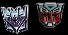 Image of Set of 2 Transformers Optimus Prime Megatron Autobot Gift Metal Enamel Pin Badge