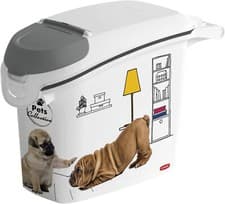 Image of Curver PetLife White Animals Plastic 6 kg dry food container for dogs 23x50x36cm