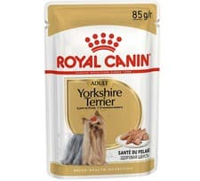 Image of ROYAL CANIN YORKSHIRE TERRIER BREED POUCHES 85g x 12 : Adult Dog Wet Food rc Pet