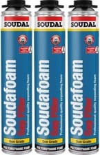 Image of Soudal Soudafoam Gap Filler Gun Grade Expanding Foam – 750ml x 3 Cans