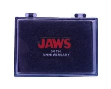 Image of JAWS MOVIE 50TH ANNIVERSARY ENAMEL PIN BADGE