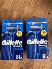 Image of Gillette Sensor 3 Comfort Disposable Razors for Men x2 Packs of 8