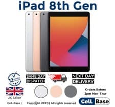 Image of NEW Apple iPad 8th Gen 10.2" 2020 32GB 128GB Wifi/4G All Colours BOX Re- SEALED