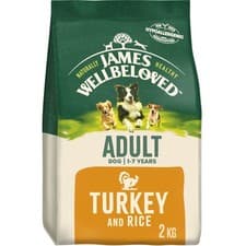 Image of James Wellbeloved Adult Turkey  Rice 2 kg Bag, Hypoallergenic Dry Dog Food