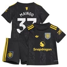 Image of Manchester United adidas Third Babykit 2025-26 with Mainoo 37 printing
