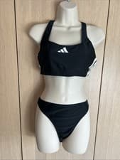 Image of Adidas Women's 3 Stripes V-Back Bikini Swimsuit Swimming Costume JP0147 UK 36