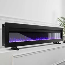 Image of 40/50/60inch LED Fireplace Media Wall Fire Wall Mounted Standing Electric Heater