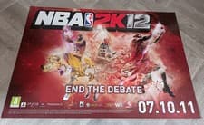 Image of NBA 2K12 Vintage (2011) Game Poster (PS3, XBox 360) Jordan, Bird, Johnson (RARE)