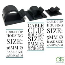 Image of Self Adhesive Cable Clips Mounts Wire Conduit Tubing Nylon Sticky Pads