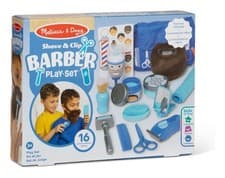 Image of Melissa & Doug Shave & Clip Barber Shop Kit for Kids Role Play Playset Ages 3+
